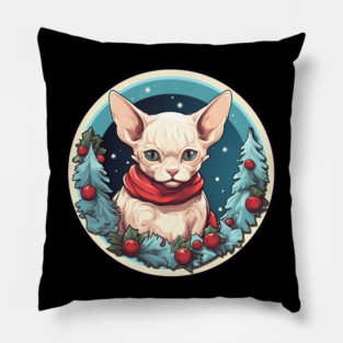 Devon Rex Cat Xmas, Love Cats Pillow
