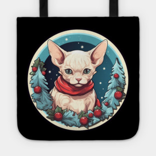 Devon Rex Cat Xmas, Love Cats Tote