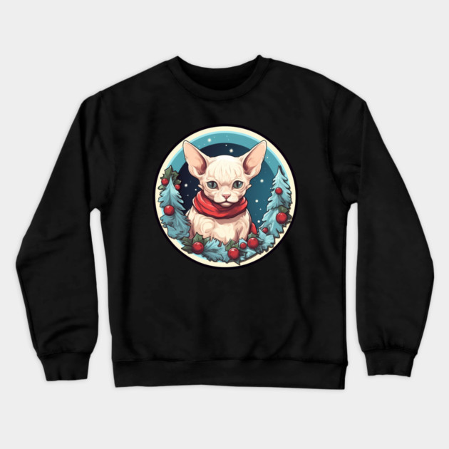Devon Rex Cat Xmas, Love Cats Crewneck Sweatshirt by logiamerch