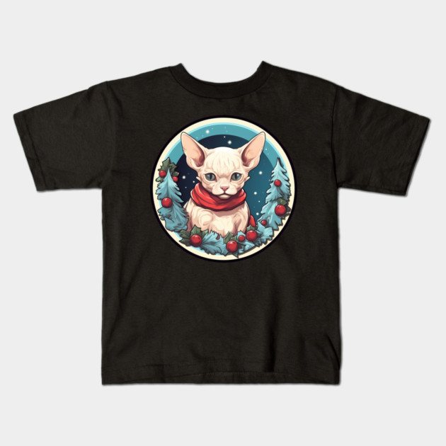 Devon Rex Cat Xmas, Love Cats Kids T-Shirt by logiamerch