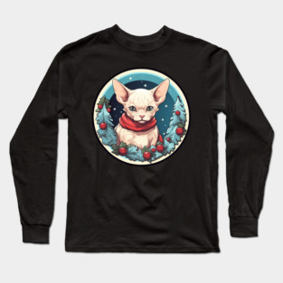 Devon Rex Cat Xmas, Love Cats Long Sleeve T-Shirt