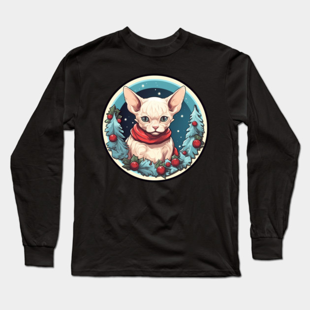 Devon Rex Cat Xmas, Love Cats Long Sleeve T-Shirt by logiamerch