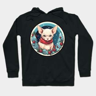 Devon Rex Cat Xmas, Love Cats Hoodie