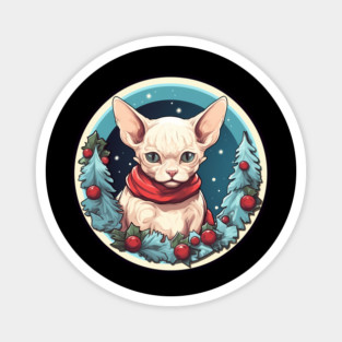 Devon Rex Cat Xmas, Love Cats Magnet
