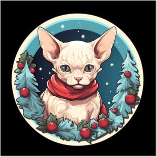 Devon Rex Cat Xmas, Love Cats Posters and Art