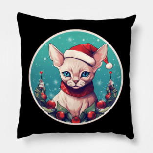 Devon Rex Cat Xmas, Love Cats Pillow