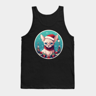 Devon Rex Cat Xmas, Love Cats Tank Top