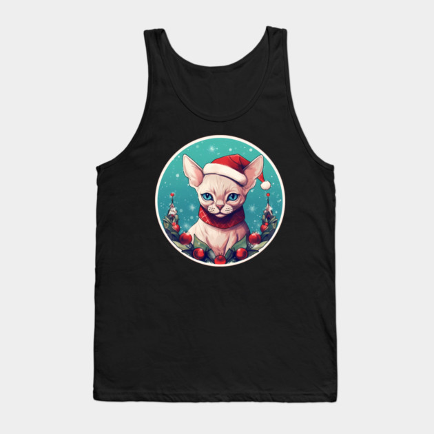 Devon Rex Cat Xmas, Love Cats Tank Top by logiamerch