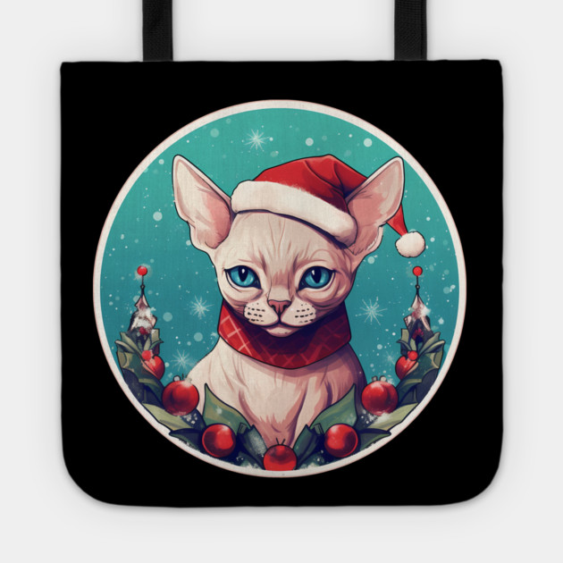Devon Rex Cat Xmas, Love Cats Tote by logiamerch