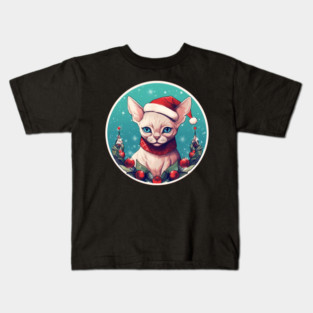 Devon Rex Cat Xmas, Love Cats Kids T-Shirt