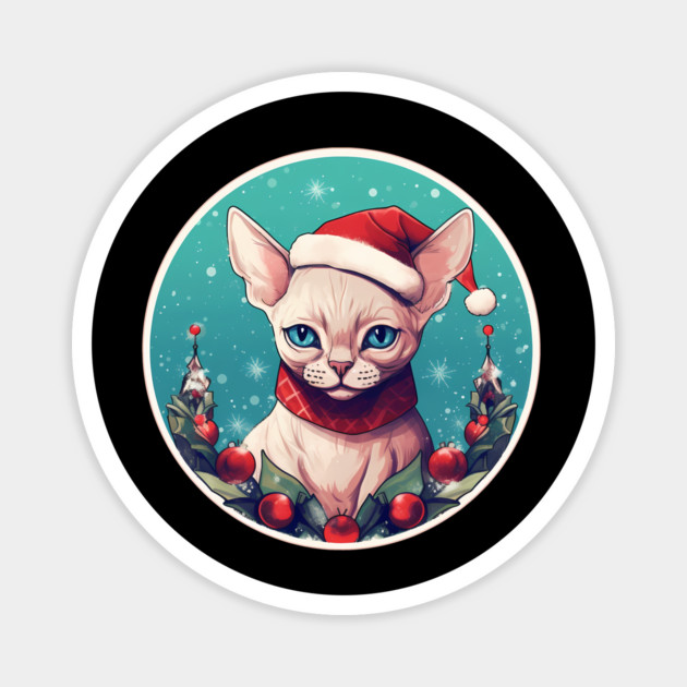 Devon Rex Cat Xmas, Love Cats Magnet by logiamerch