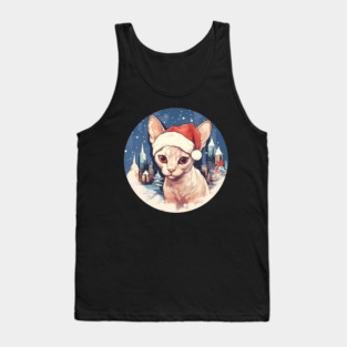 Devon Rex Cat Xmas, Love Cats Tank Top
