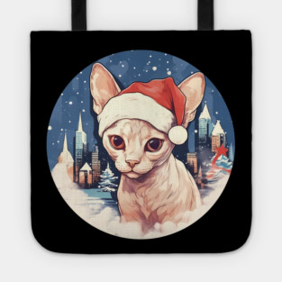 Devon Rex Cat Xmas, Love Cats Tote