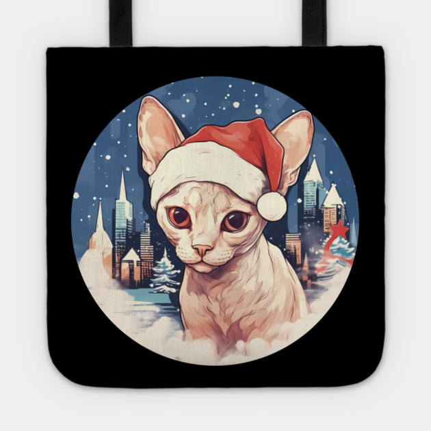 Devon Rex Cat Xmas, Love Cats Tote by logiamerch