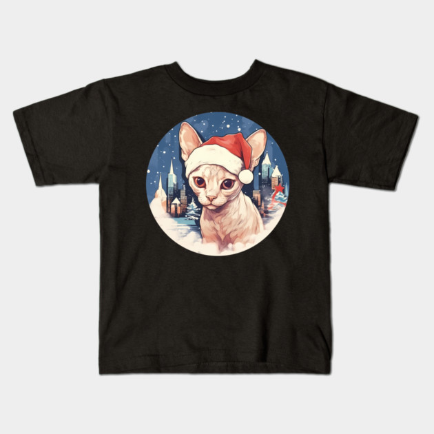 Devon Rex Cat Xmas, Love Cats Kids T-Shirt by logiamerch