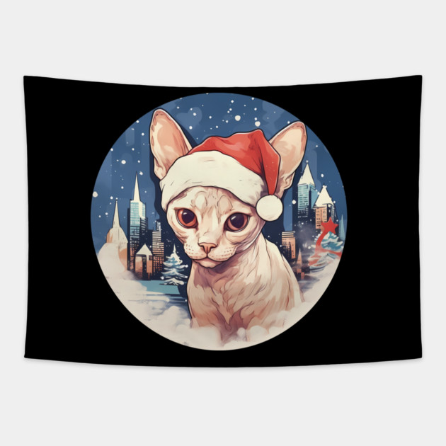 Devon Rex Cat Xmas, Love Cats Tapestry by logiamerch