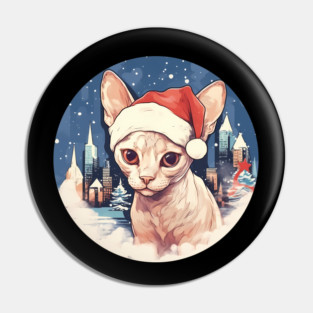 Devon Rex Cat Xmas, Love Cats Pin