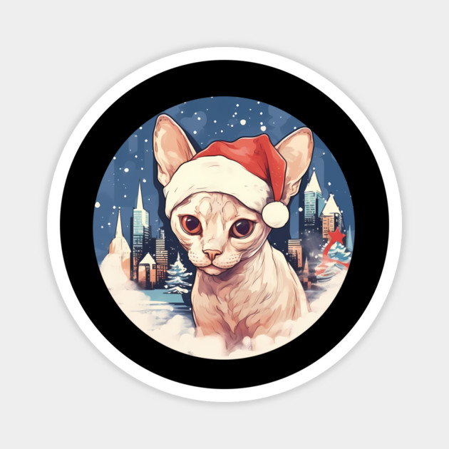 Devon Rex Cat Xmas, Love Cats Magnet by logiamerch