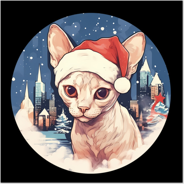 Devon Rex Cat Xmas, Love Cats Wall Art by logiamerch