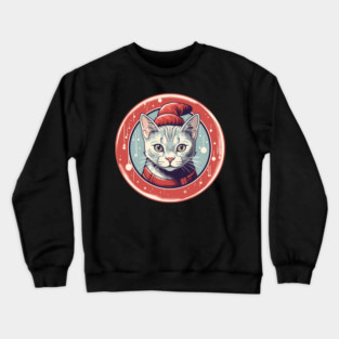 Egyptian Mau Cat Xmas, Love Cats Crewneck Sweatshirt