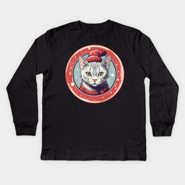 Egyptian Mau Cat Xmas, Love Cats Kids Long Sleeve T-Shirt by logiamerch