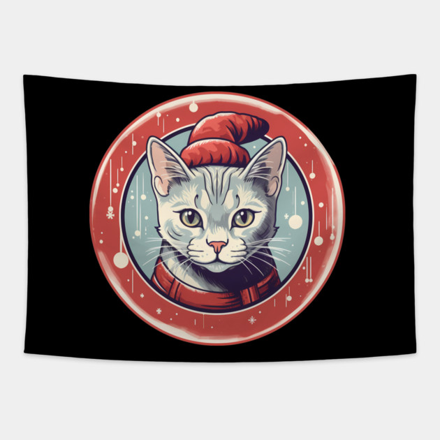 Egyptian Mau Cat Xmas, Love Cats Tapestry by logiamerch