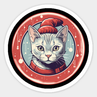 Egyptian Mau Cat Xmas, Love Cats Sticker