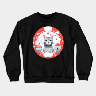 Egyptian Mau Cat Xmas, Love Cats Crewneck Sweatshirt