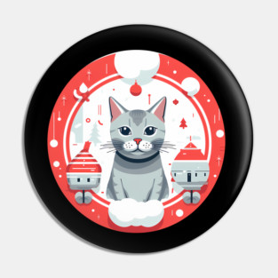 Egyptian Mau Cat Xmas, Love Cats Pin