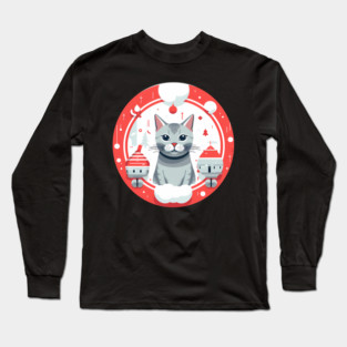 Egyptian Mau Cat Xmas, Love Cats Long Sleeve T-Shirt