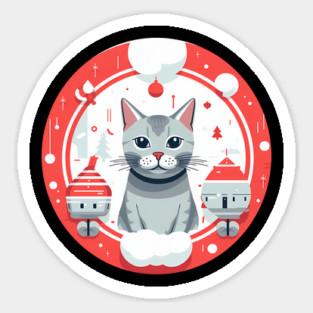 Egyptian Mau Cat Xmas, Love Cats Sticker