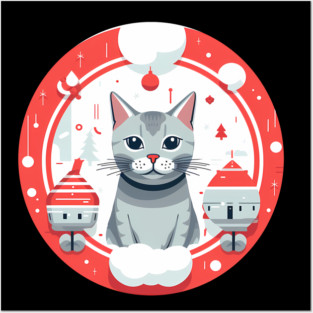 Egyptian Mau Cat Xmas, Love Cats Posters and Art