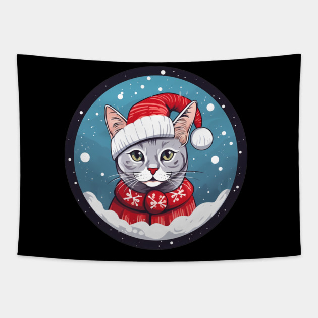 Egyptian Mau Cat Xmas, Love Cats Tapestry by logiamerch