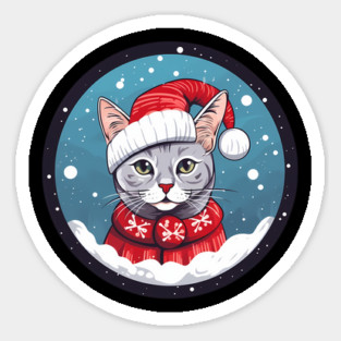 Egyptian Mau Cat Xmas, Love Cats Sticker