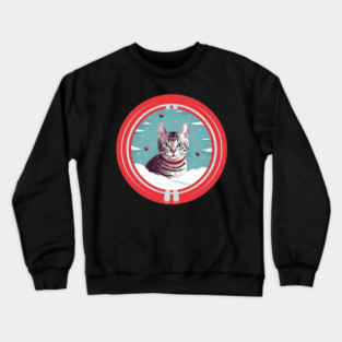 Egyptian Mau Cat Xmas, Love Cats Crewneck Sweatshirt