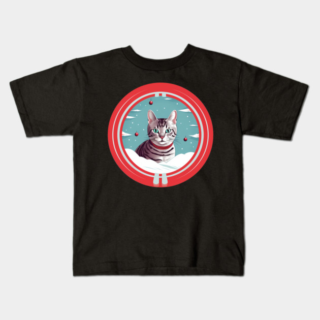 Egyptian Mau Cat Xmas, Love Cats Kids T-Shirt by logiamerch