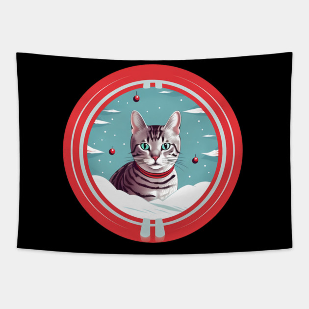 Egyptian Mau Cat Xmas, Love Cats Tapestry by logiamerch