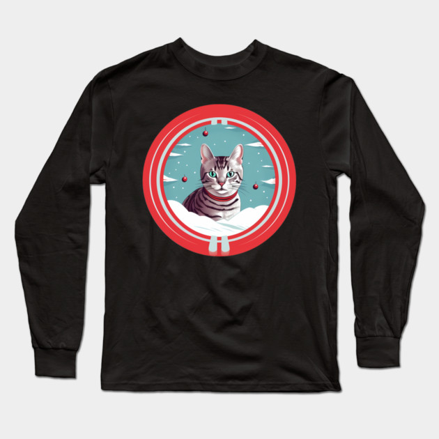 Egyptian Mau Cat Xmas, Love Cats Long Sleeve T-Shirt by logiamerch