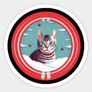 Egyptian Mau Cat Xmas, Love Cats Sticker