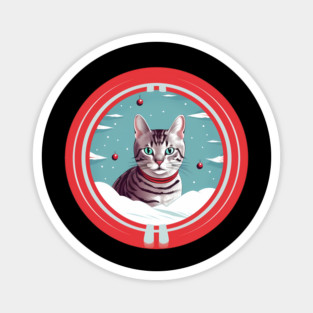 Egyptian Mau Cat Xmas, Love Cats Magnet