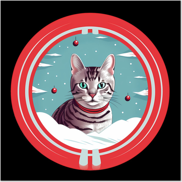 Egyptian Mau Cat Xmas, Love Cats Wall Art by logiamerch