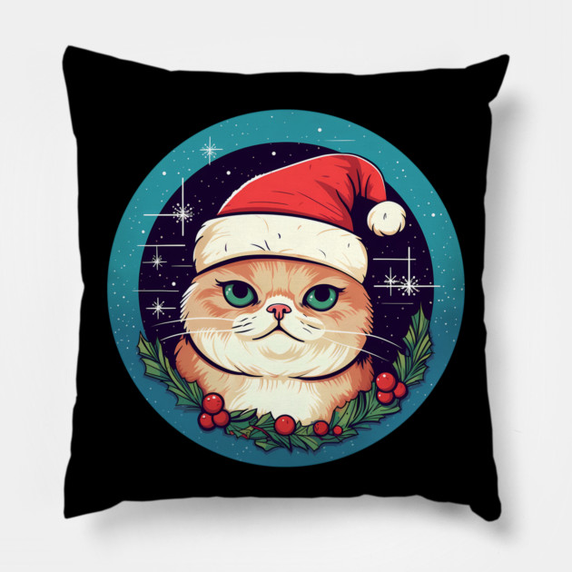 Exotic Shorthair Cat Xmas, Love Cats Pillow by logiamerch