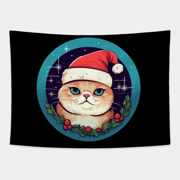 Exotic Shorthair Cat Xmas, Love Cats Tapestry by logiamerch