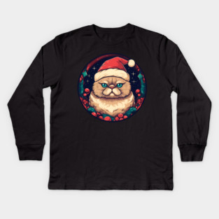 Exotic Shorthair Cat Xmas, Love Cats Kids Long Sleeve T-Shirt