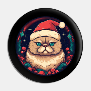 Exotic Shorthair Cat Xmas, Love Cats Pin
