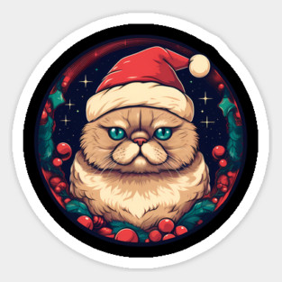 Exotic Shorthair Cat Xmas, Love Cats Sticker