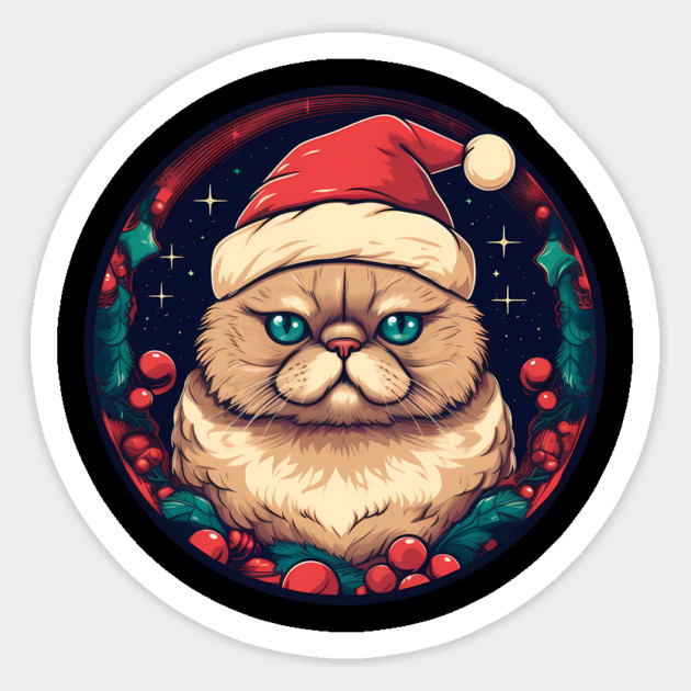 Exotic Shorthair Cat Xmas, Love Cats Sticker by logiamerch