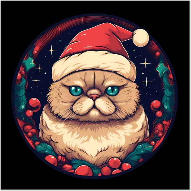 Exotic Shorthair Cat Xmas, Love Cats Wall Art by logiamerch