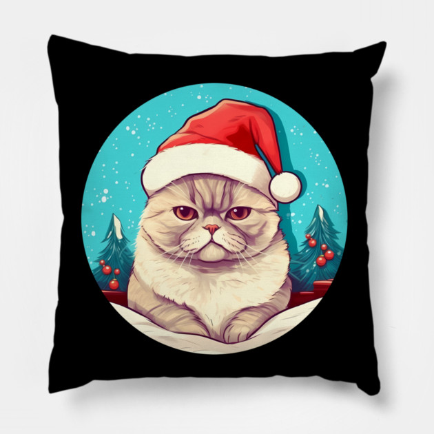 Exotic Shorthair Cat Xmas, Love Cats Pillow by logiamerch