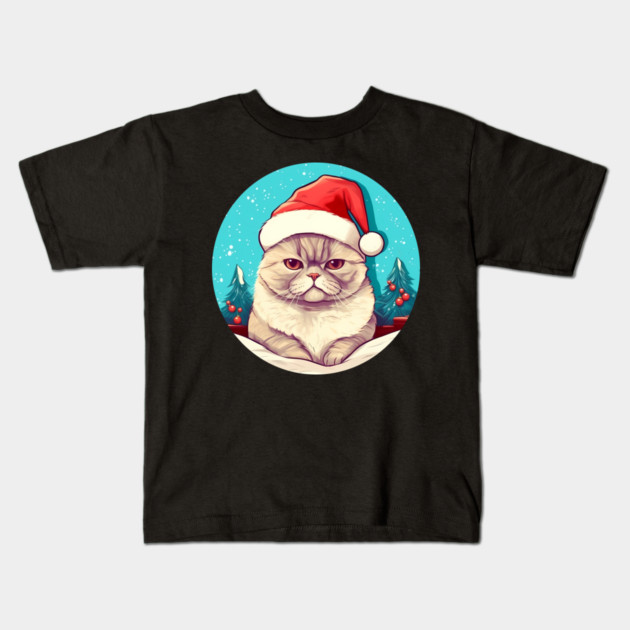 Exotic Shorthair Cat Xmas, Love Cats Kids T-Shirt by logiamerch